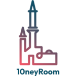 Logo du site 10ney Room, site de location d'appartement atypique entièrement décoré sur la franchise Disney. Il représente le château du parc Disneyland Paris en forme de L pour le mot location. Il fait ressentir l'aspect magique de ces appartements.